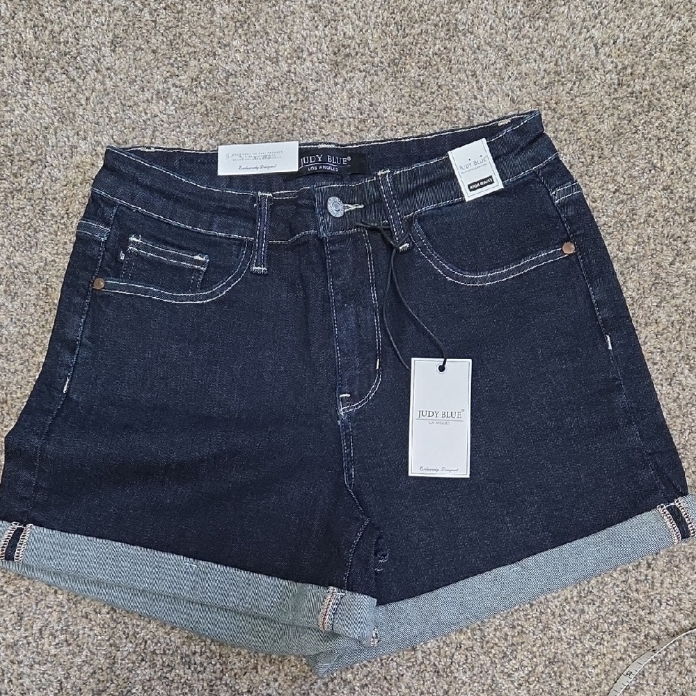 Judy Blue Black Jean Shorts High-Waisted Fitted